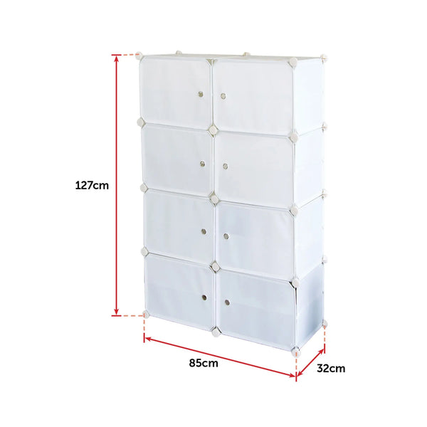 White Cube DIY Shoe Cabinet Rack Storage Portable Stackable Organiser Stand Deals499