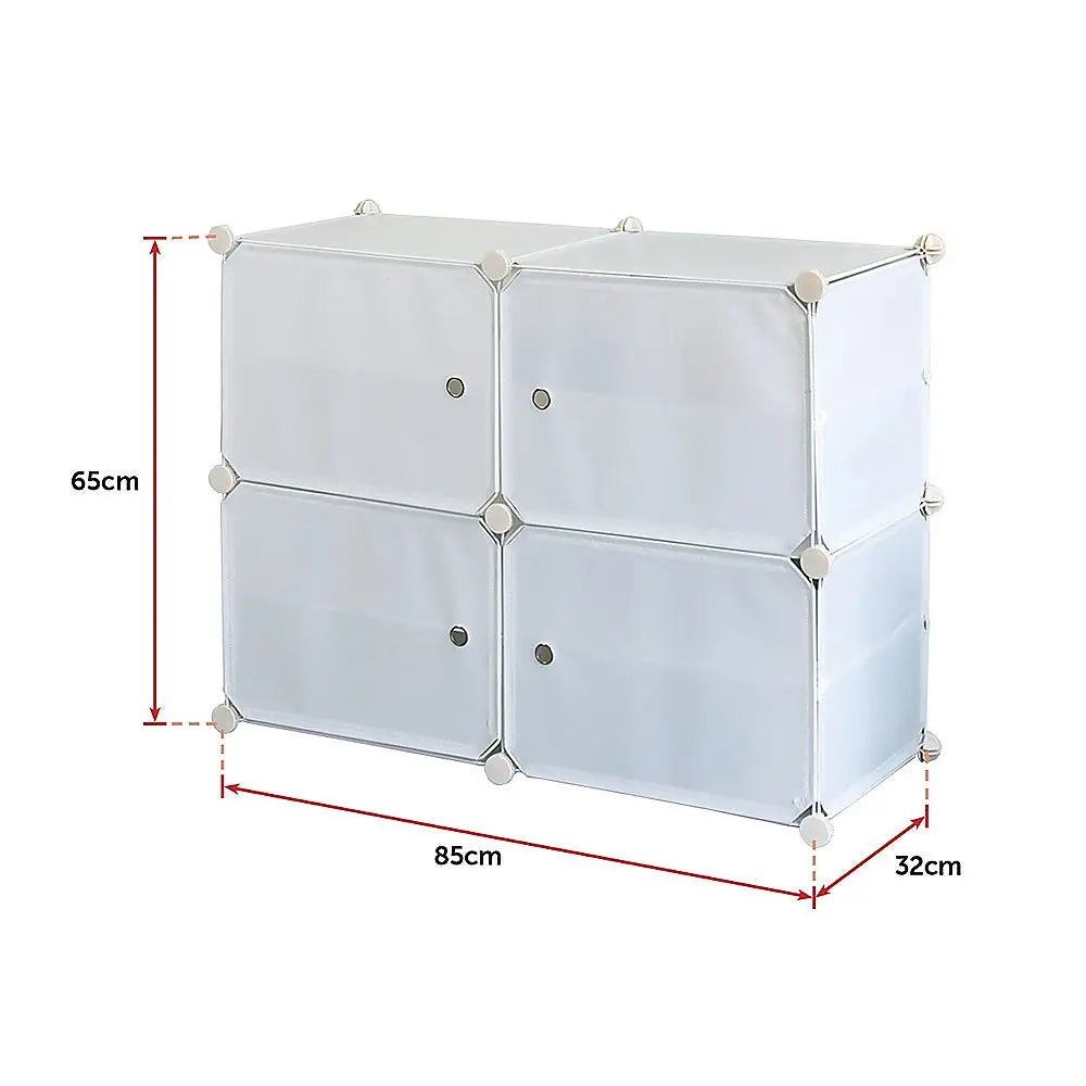 White Cube DIY Shoe Cabinet Rack Storage Portable Stackable Organiser Stand Deals499