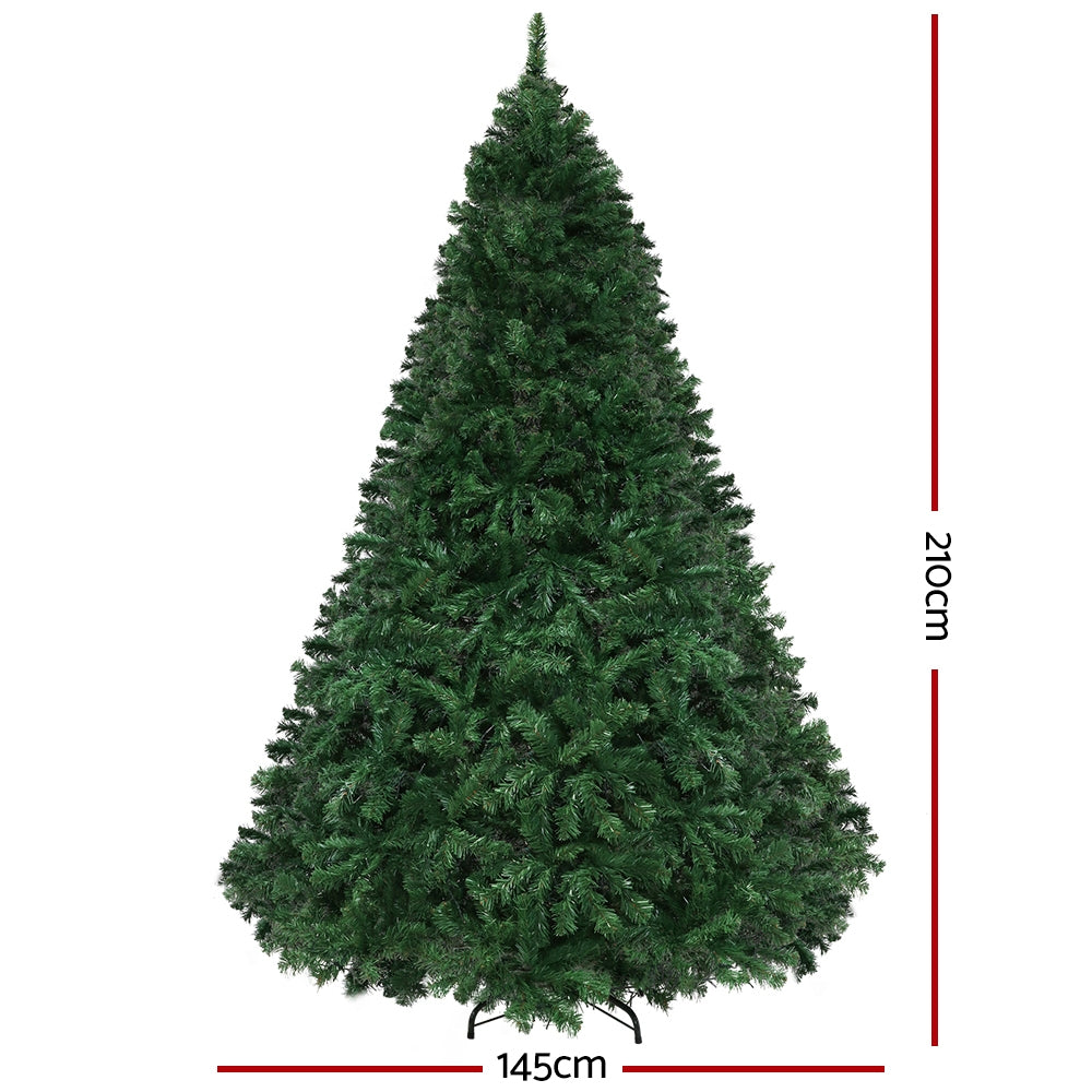 Jingle Jollys Christmas Tree 2.1M Xmas Tree with 2800 LED Lights Multi Colour Deals499