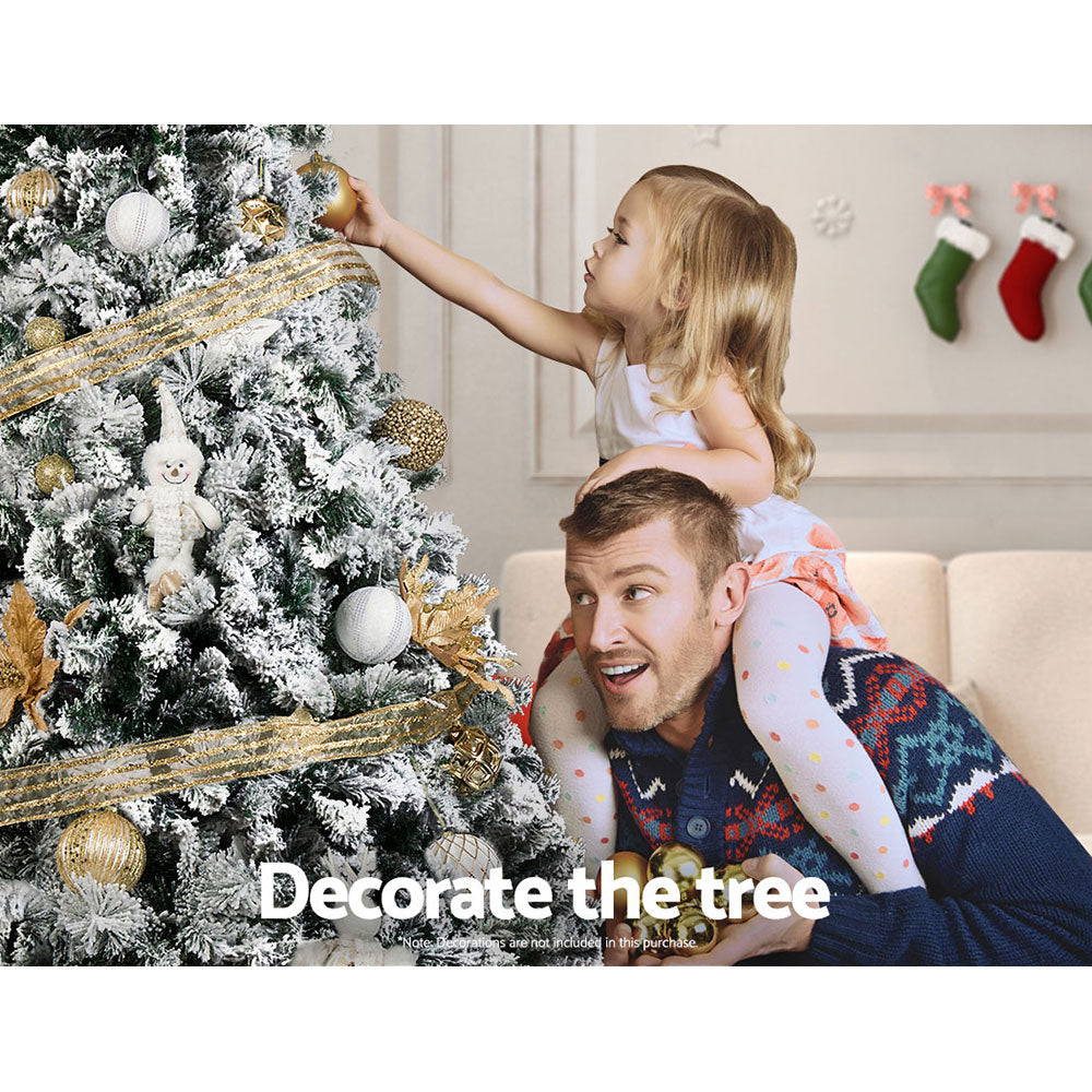 Jingle Jollys Christmas Tree 2.4M Xmas Trees Decorations Snowy 1500 Tips Deals499