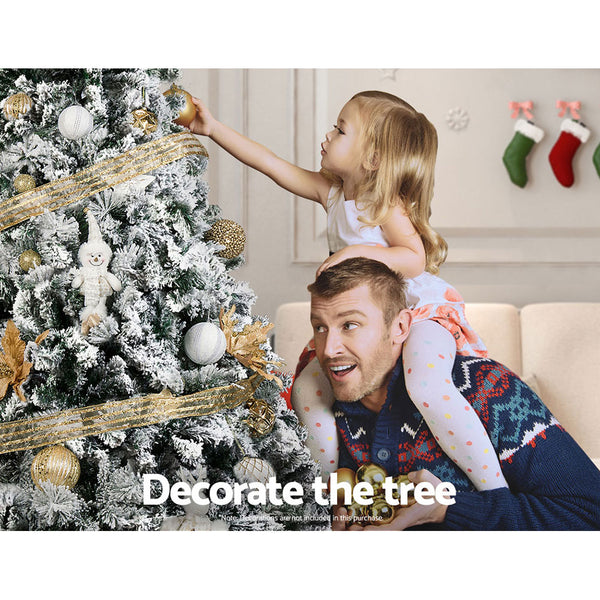 Jingle Jollys Christmas Tree 2.4M Xmas Trees Decorations Snowy 1500 Tips Deals499