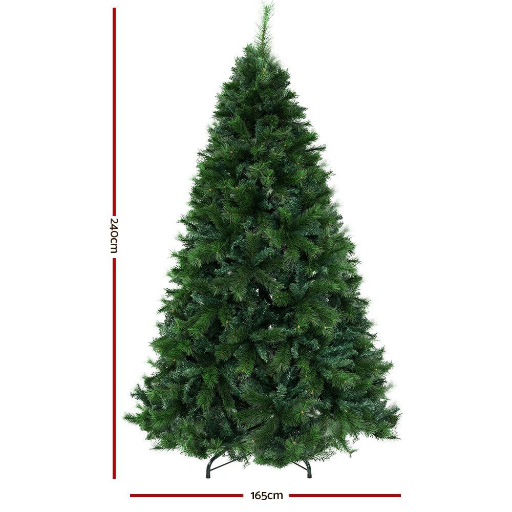 Jingle Jollys Christmas Tree 2.4M Xmas Trees Decorations Pine-Needle 2100 Tips Deals499