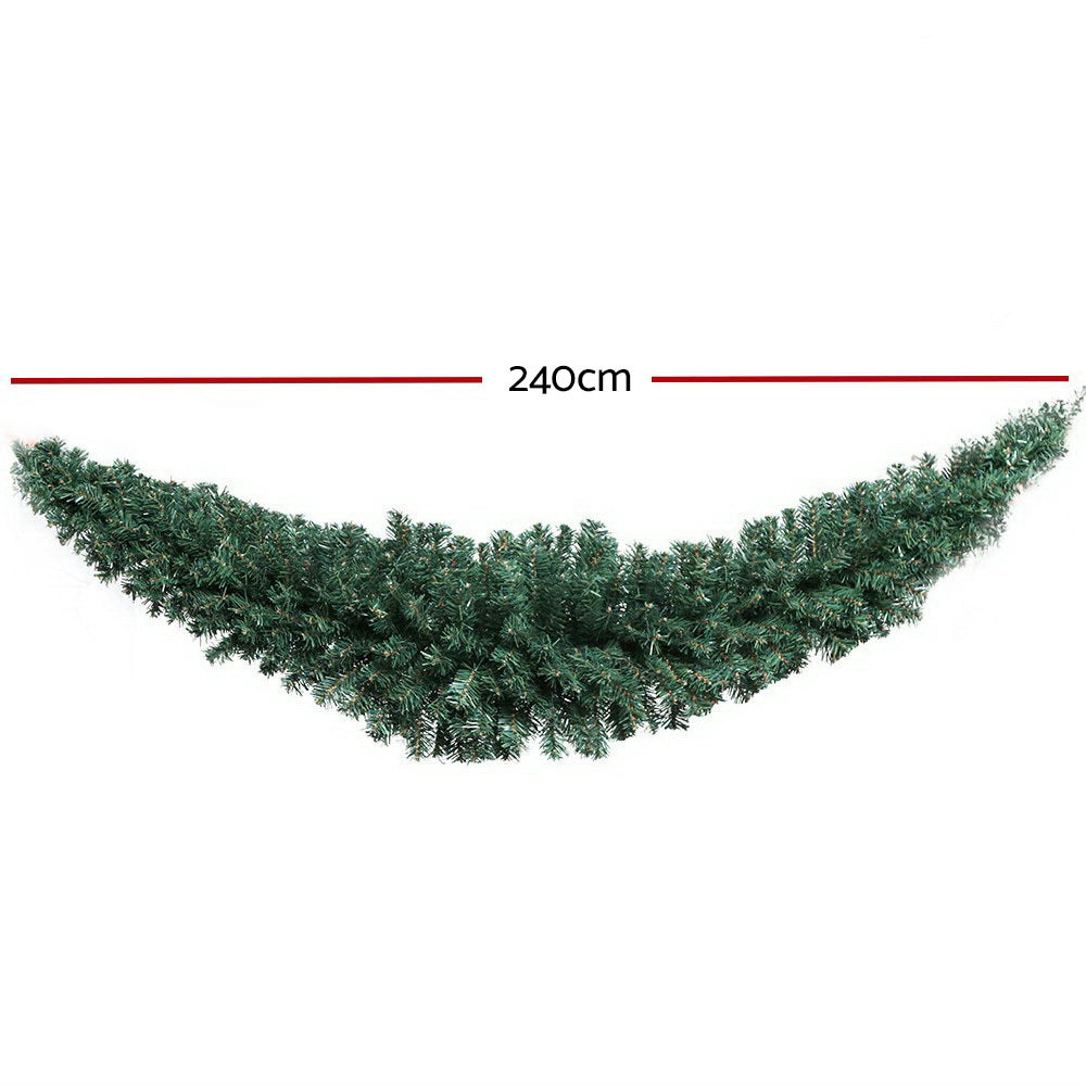 Jingle Jollys Christmas Garland 2.4M Xmas Tree Decoration Green Deals499