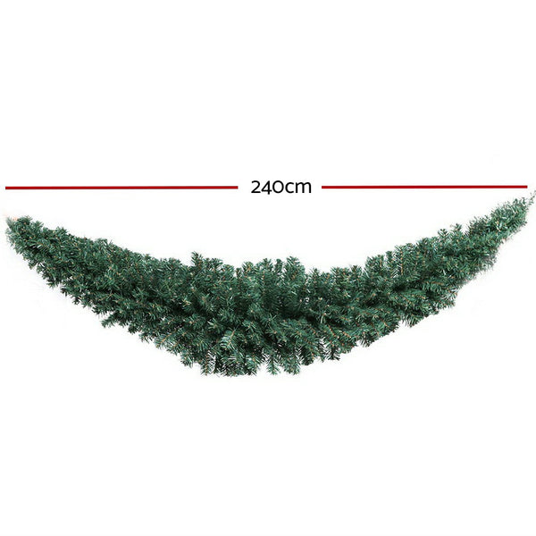 Jingle Jollys Christmas Garland 2.4M Xmas Tree Decoration Green Deals499