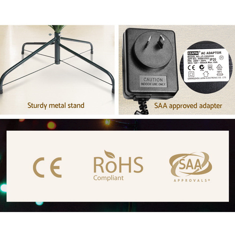 Jingle Jollys Christmas Tree 2.1M LED Xmas trees with Lights Multi Colour Deals499