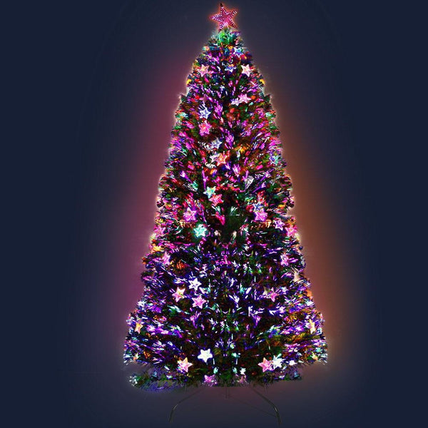 Jingle Jollys 2.4M 8FT LED Christmas Tree Xmas Optic Fiber Multi Colour Lights Deals499