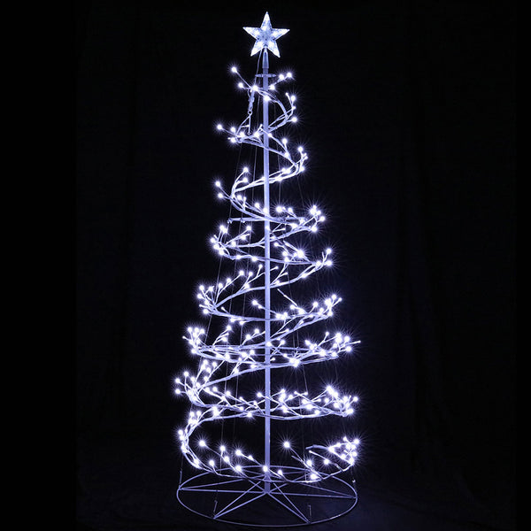 Jingle Jollys Christmas Tree 1.8M 320 LED Xmas Cold White Lights Optic Fibre Deals499