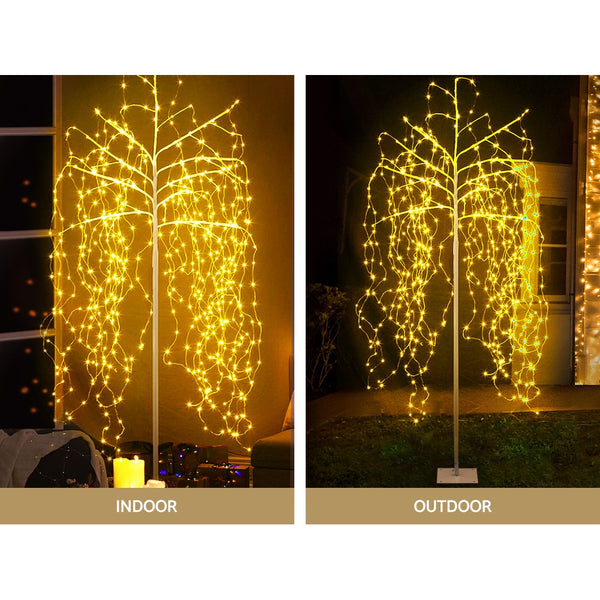 Jingle Jollys Christmas Tree 2.1M 600 LED Trees With Lights Warm White Deals499