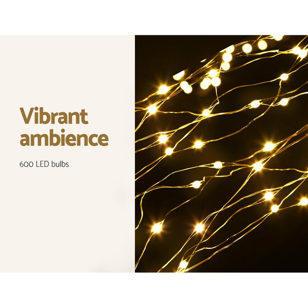 Jingle Jollys Christmas Tree 2.1M 600 LED Trees With Lights Warm White Deals499