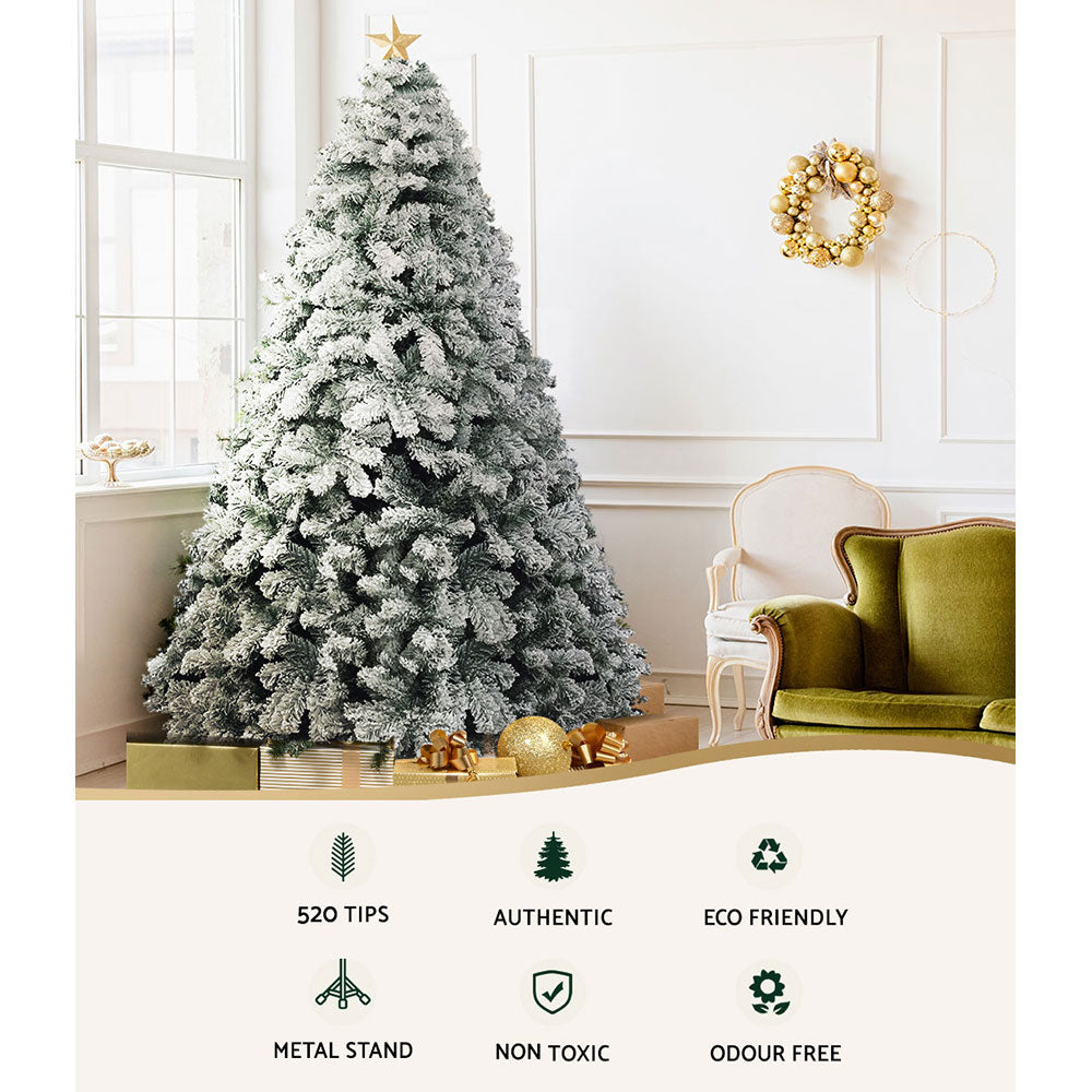 Jingle Jollys Christmas Tree 1.8M Xmas Trees Decorations Snowy 520 Tips Deals499