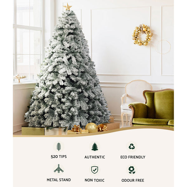 Jingle Jollys Christmas Tree 1.8M Xmas Trees Decorations Snowy 520 Tips Deals499