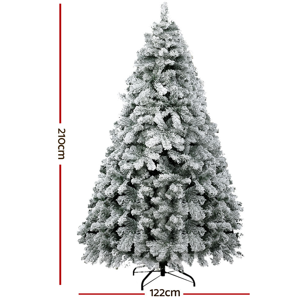 Jingle Jollys Christmas Tree 2.1M Xmas Trees Decorations Snowy 859 Tips Deals499