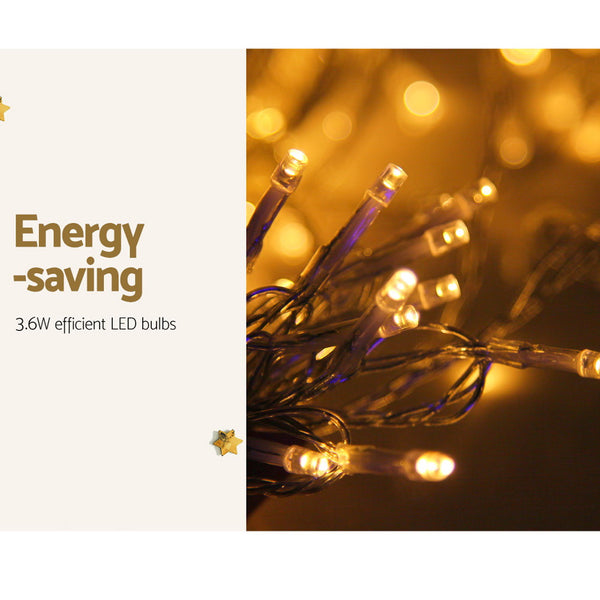 Jingle Jollys 6X3M Christmas Curtain Lights 600LED Warm White Deals499