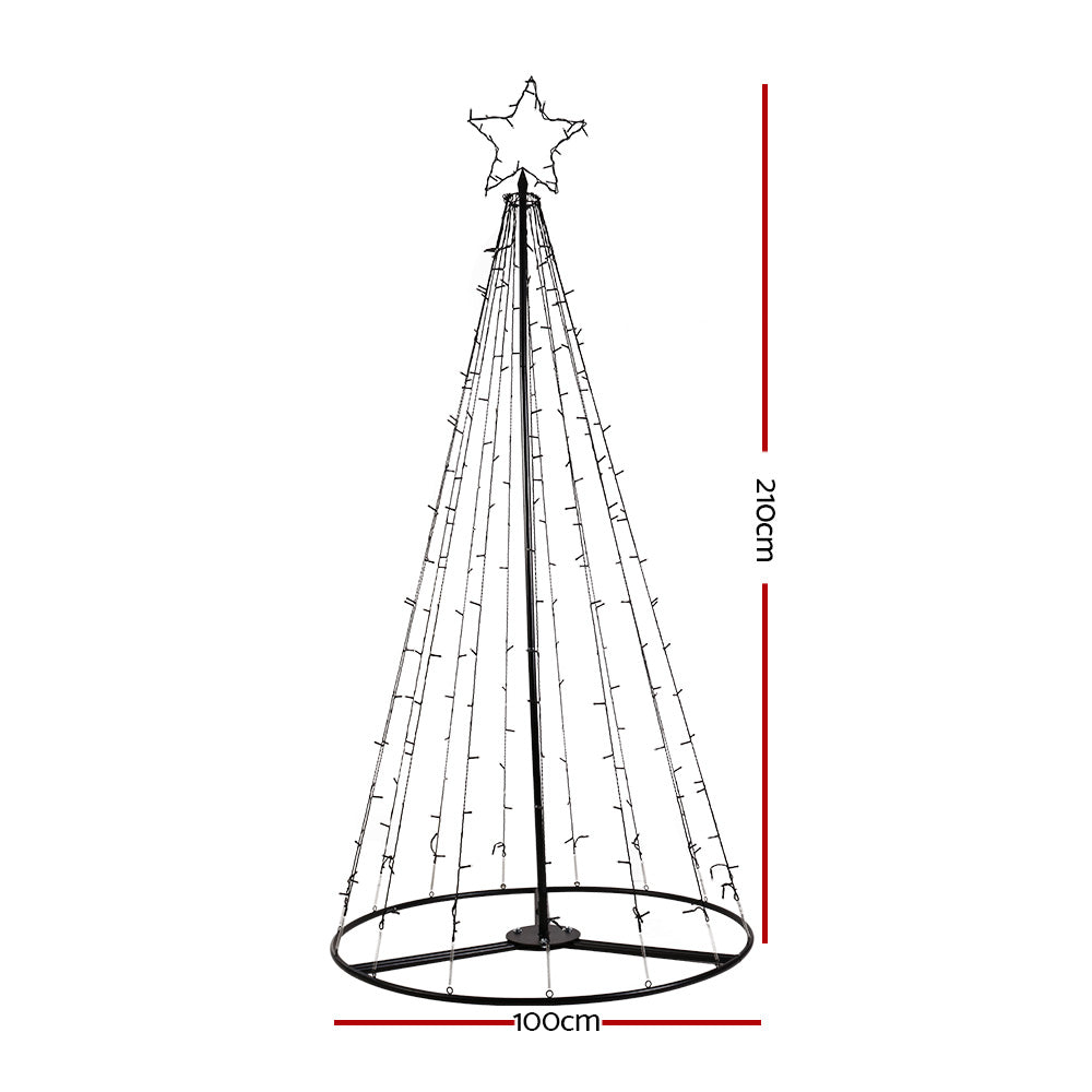 Jingle Jollys Christmas Tree 2.1M 264 LED Xmas Trees Solar Power Warm White Deals499