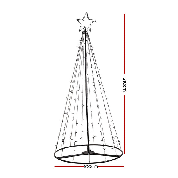 Jingle Jollys Christmas Tree 2.1M 264 LED Xmas Trees Solar Power Warm White Deals499