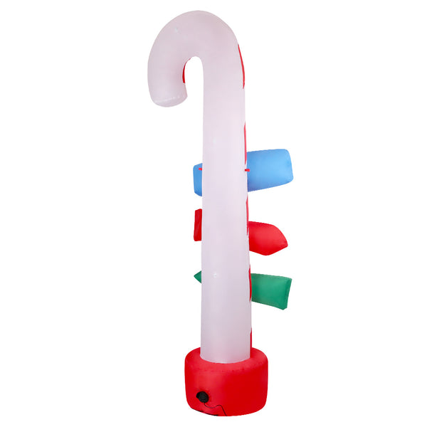 Jingle Jollys 2.4M Christmas Inflatable Santa Guide Candy Pole Xmas Decor LED Deals499