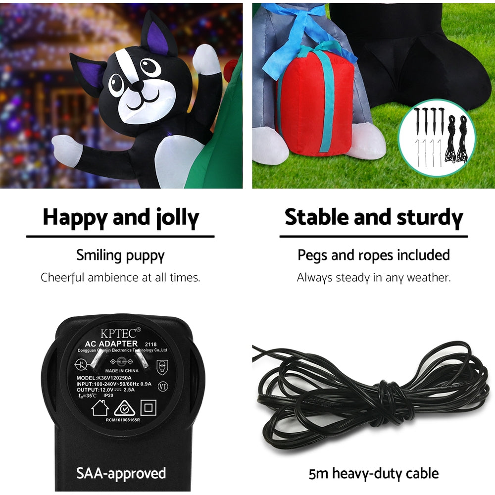 Jingle Jollys 3M Inflatable Christmas Tree Santa Lights Outdoor Decorations Deals499