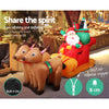Jingle Jollys 2.2M Christmas Inflatable Santa Sleigh Ride Reindeer Deer Decor Deals499