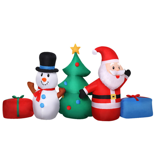 Jingle Jollys 2.7M Christmas Inflatable Tree Snowman Lights Outdoor Decorations Deals499