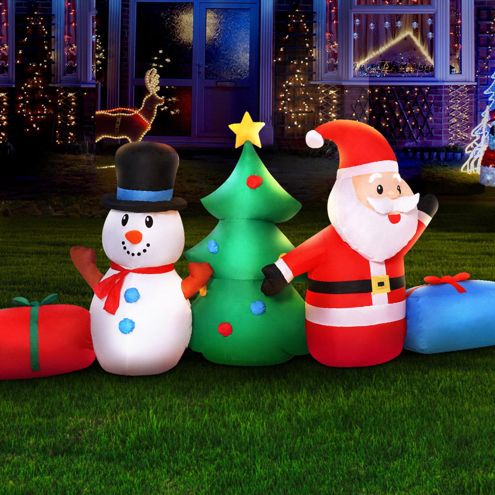 Jingle Jollys 2.7M Christmas Inflatable Tree Snowman Lights Outdoor Decorations Deals499