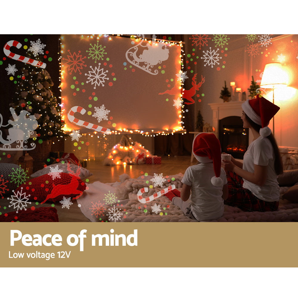 Jingle Jollys Pattern LED Laser Landscape Projector Light Lamp Christmas Party Deals499