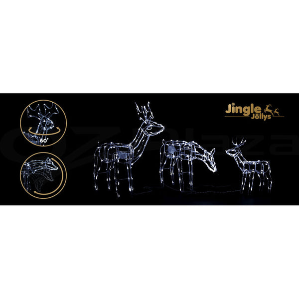 Jingle Jollys Christmas Motif Lights LED Rope Reindeer Waterproof Outdoor Deals499