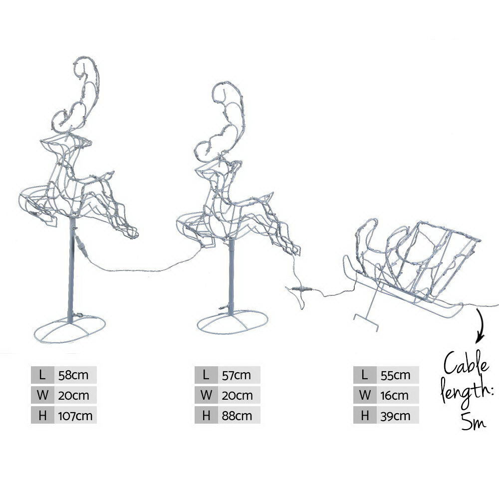 Jingle Jollys Christmas Motif Lights LED Rope Reindeer Waterproof Outdoor Xmas Deals499