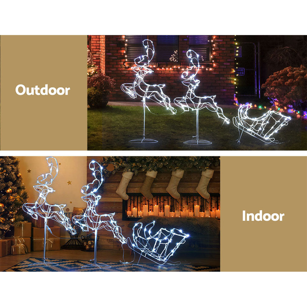 Jingle Jollys Christmas Motif Lights LED Rope Reindeer Waterproof Outdoor Xmas Deals499