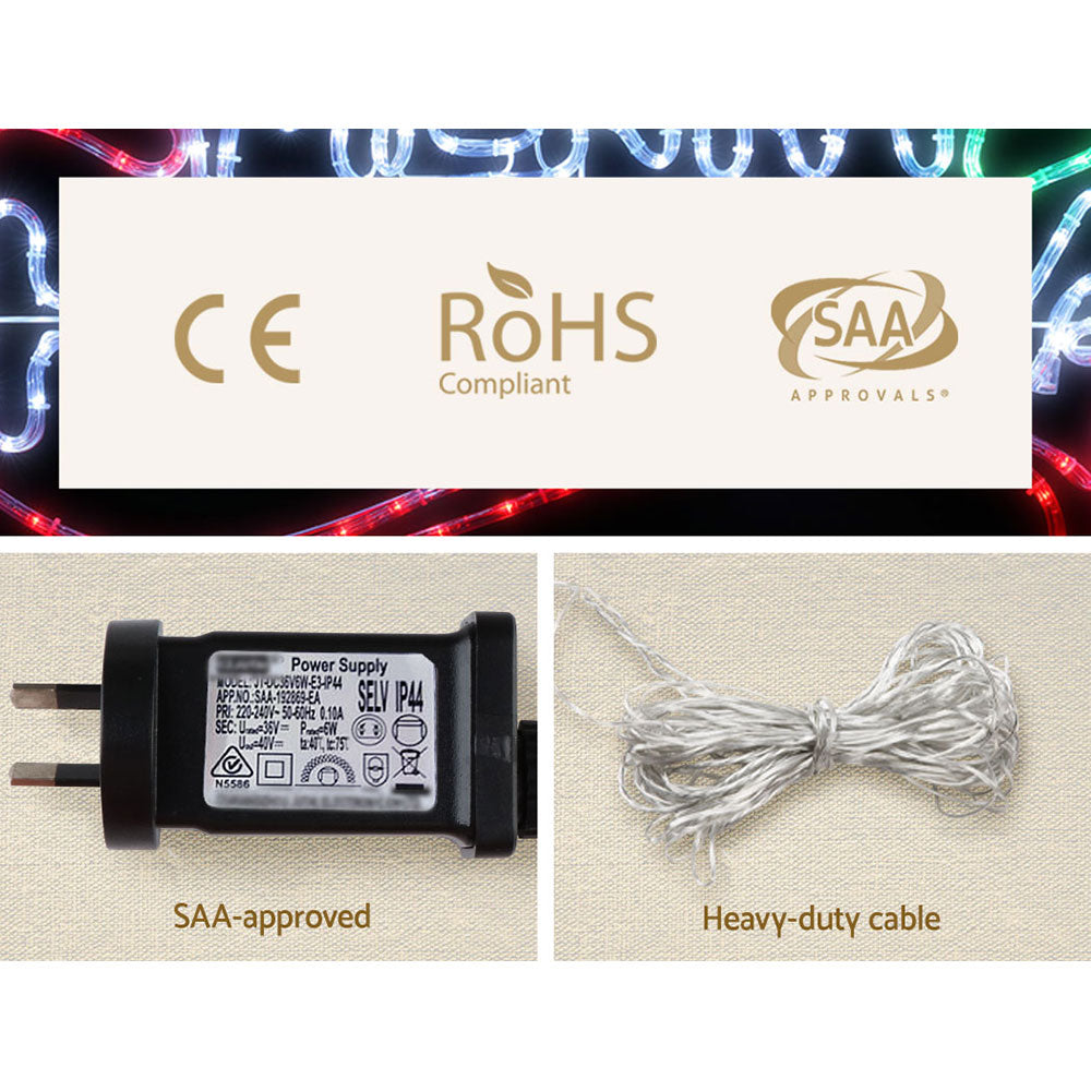 Jingle Jollys Christmas Motif Lights LED Rope Merry Xmas Waterproof Colourful Deals499