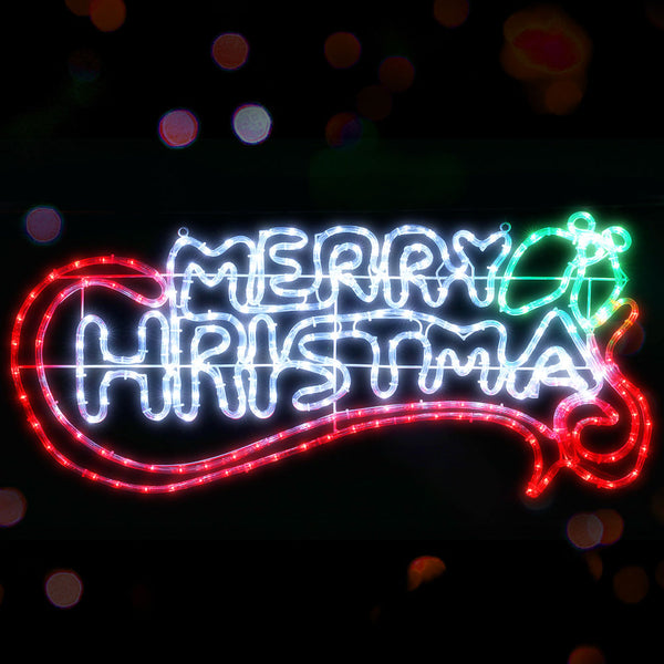Jingle Jollys Christmas Motif Lights LED Rope Merry Xmas Waterproof Colourful Deals499