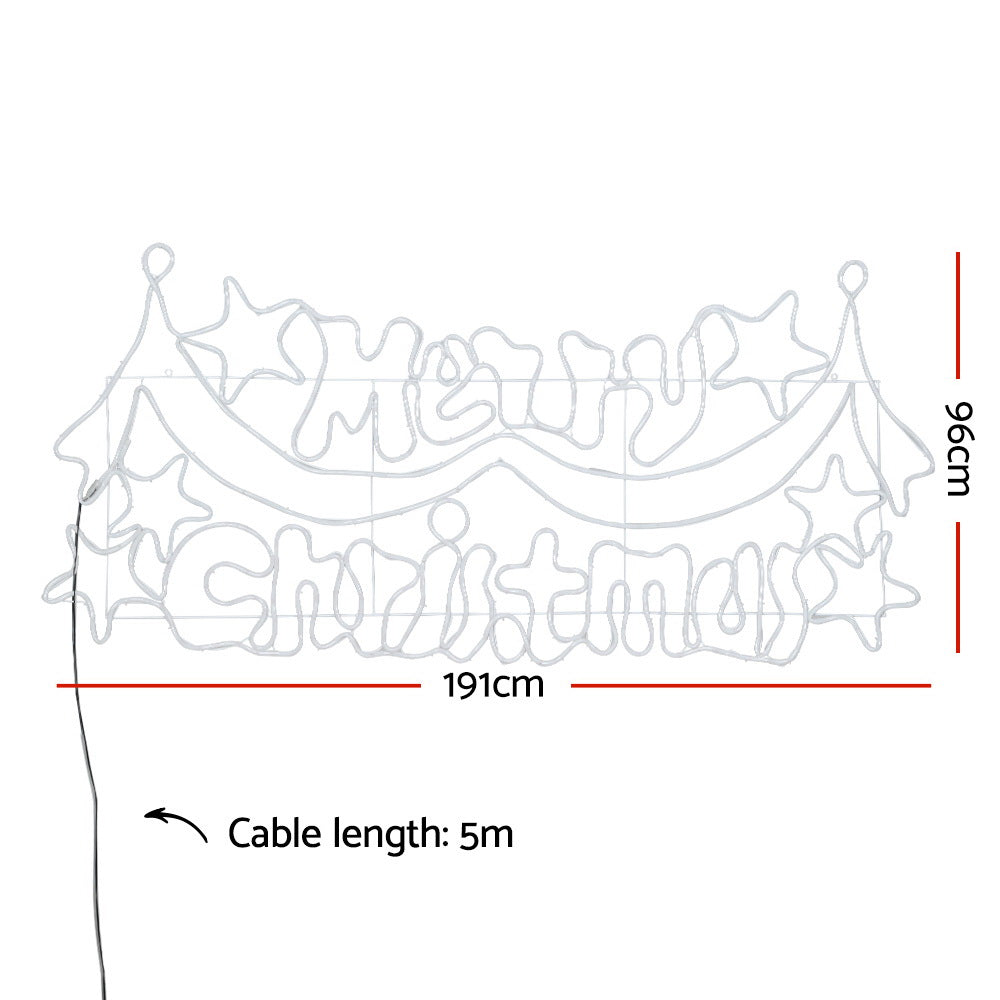 Jingle Jollys 1.9M LED Merry Christmas lights Motif Light Outdoor Decorations Deals499