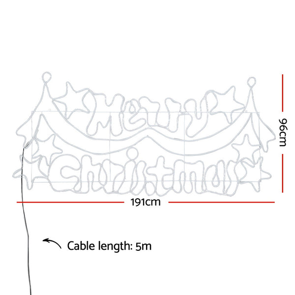 Jingle Jollys 1.9M LED Merry Christmas lights Motif Light Outdoor Decorations Deals499
