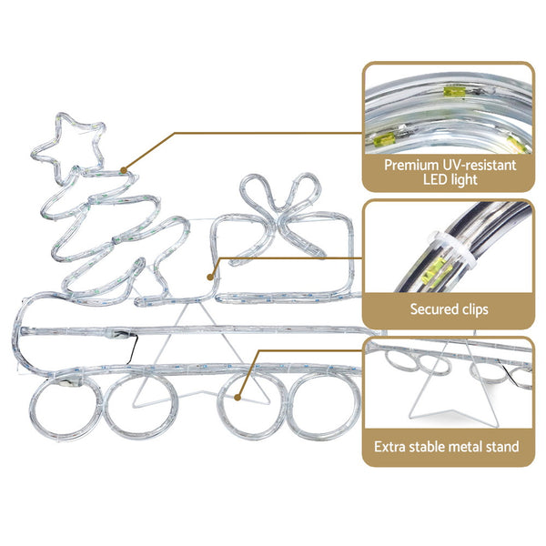 Jingle Jollys Christmas Lights Motif LED Rope Light Train Xmas Decor Deals499