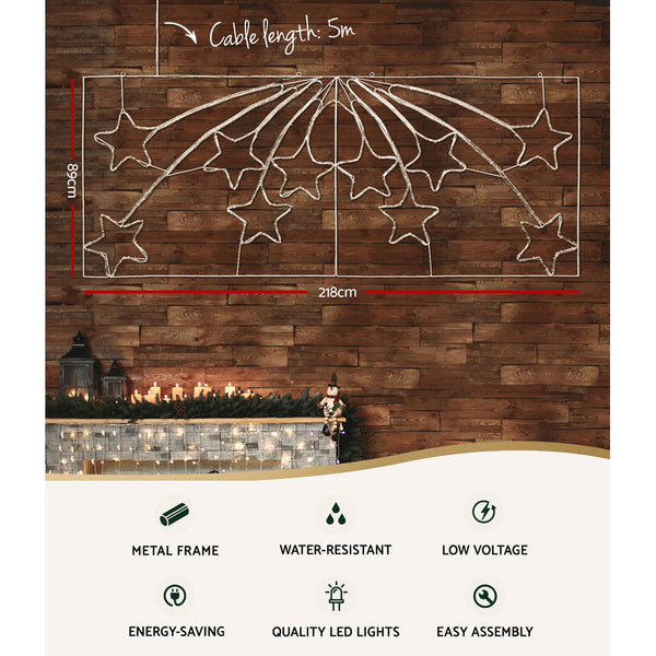 Jingle Jollys Christmas Motif Lights LED Star Fall Light Waterproof Outdoor Xmas Deals499