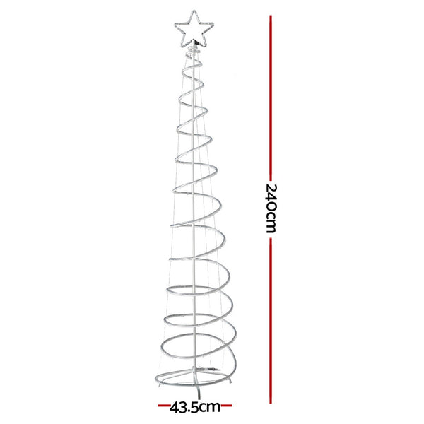 Jingle Jollys 2.4M LED Christmas Tree Motif Lights Outdoor Colourful 8 Modes Deals499