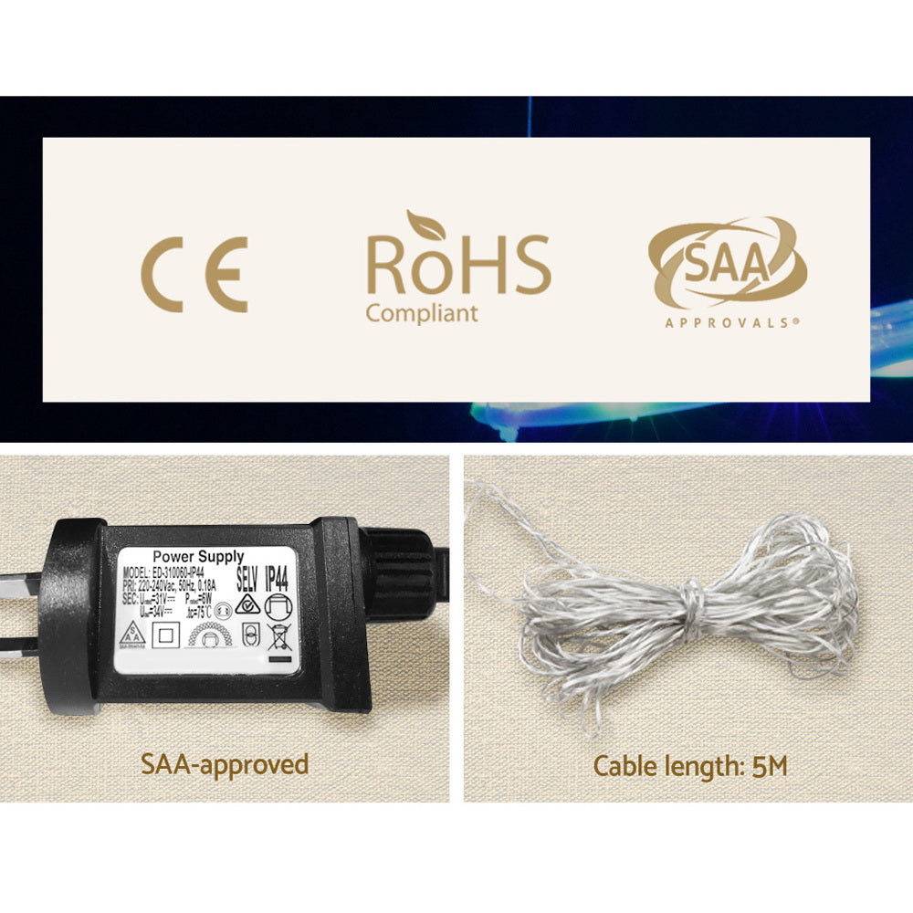 Jingle Jollys 2.4M LED Christmas Tree Motif Lights Outdoor Colourful 8 Modes Deals499