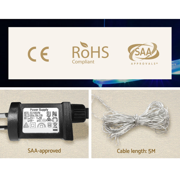 Jingle Jollys 2.4M LED Christmas Tree Motif Lights Outdoor Colourful 8 Modes Deals499