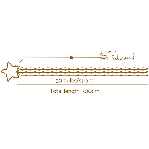 Jingle Jollys 3M Christmas Lights LED Motif Fairy String Lights Solar powered Deals499