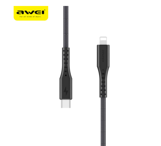 Awei Fast charging cable PD3.0 Type-C to Lightning Data Cable for iPhone/iPad Deals499