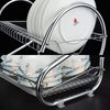 CARLA HOME 2 Tier Dish Rack with Drain Board for Kitchen Counter and Plated Chrome Dish Dryer Silver 42 x 25,5 x 38 cm Deals499
