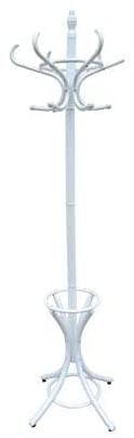 CARLA HOME White Coat Rack with Stand Wooden Hat and 12 Hooks Hanger Walnut tree Deals499