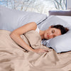 DreamZ 198x122cm Cotton Anti Anxiety Weighted Blanket Cover Protector Beige DreamZ