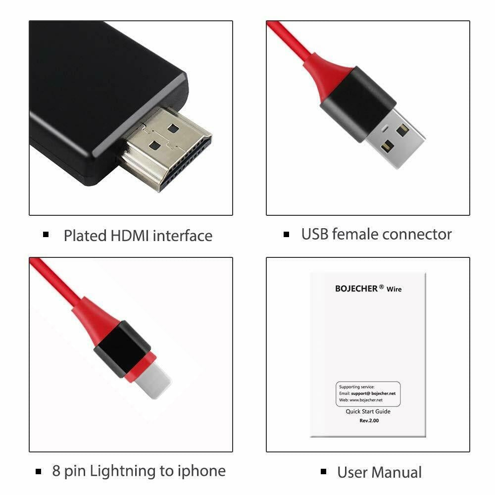 Lightning To HDTV HDMI AV TV Adapter Video Output 2M Cable Deals499