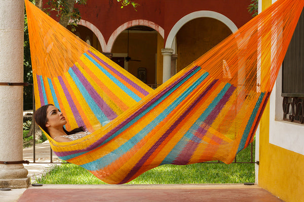 Mayan Legacy Queen Size Cotton Mexican Hammock in Alegra Colour Deals499