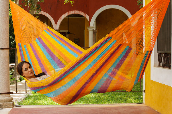 Mayan Legacy Queen Size Cotton Mexican Hammock in Alegra Colour Deals499