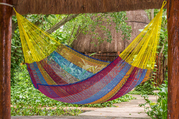 Mayan Legacy Queen Size Cotton Mexican Hammock in Confeti Colour Deals499