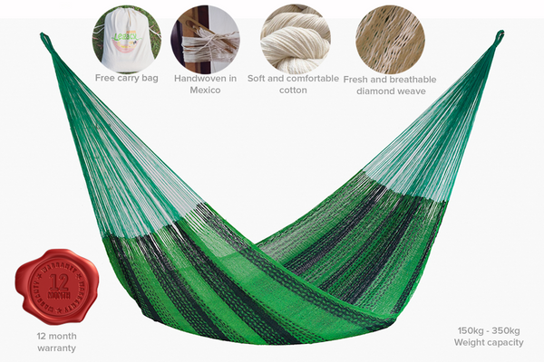 Mayan Legacy Queen Size Cotton Mexican Hammock in Jardin Colour Deals499