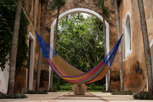 Mayan Legacy Queen Size Cotton Mexican Hammock in Mexicana Colour Deals499
