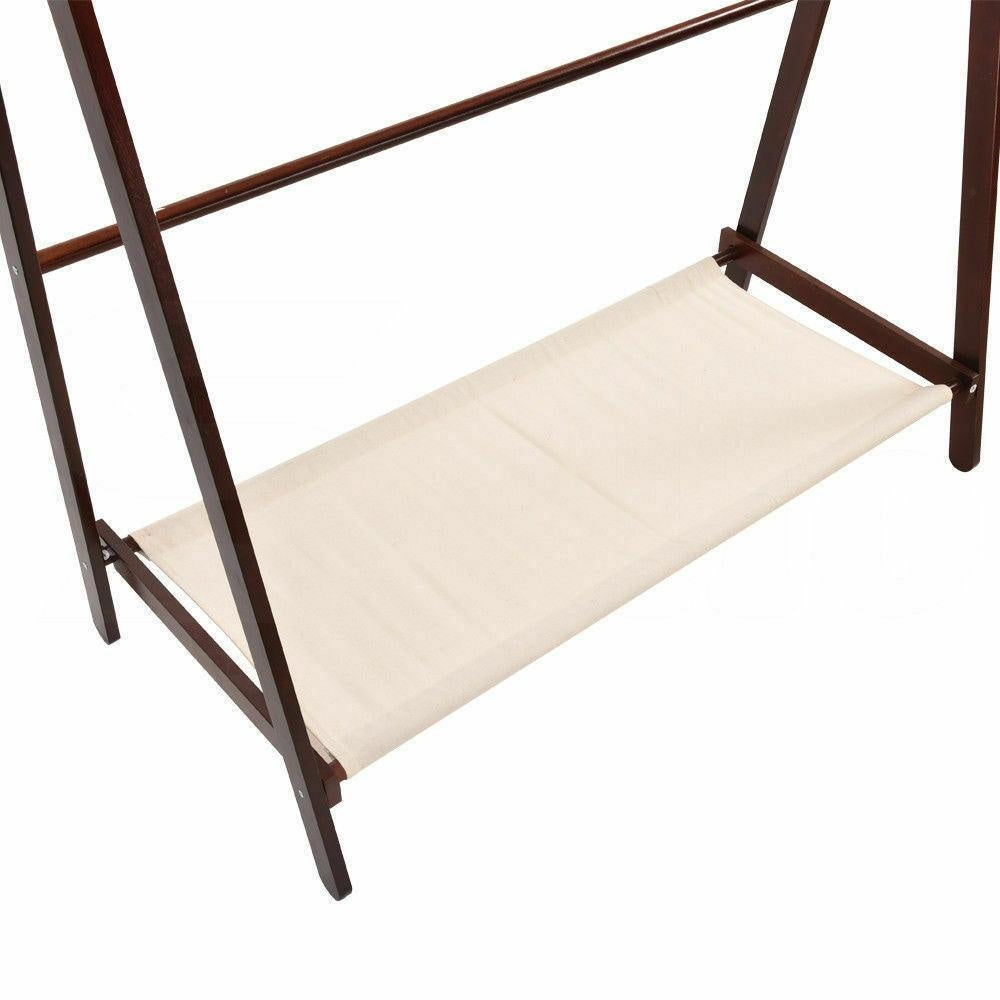 Levede Clothes Stand Garment Dyring Rack Hanger Organiser Wooden Free Standing Deals499