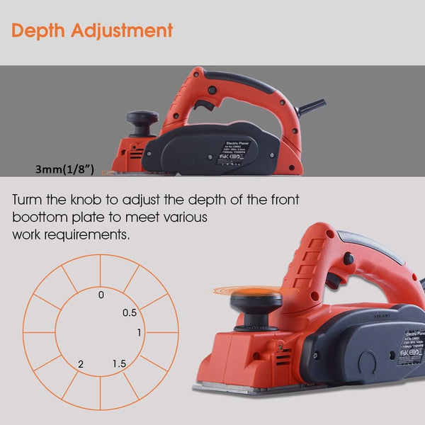 Traderight 710W Electric Wood Planer Door Plane Hand Held Woodworking Blade Only Deals499